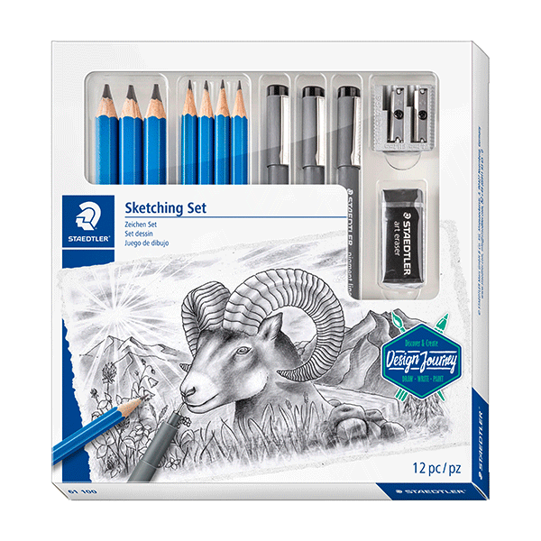 ست طراحی لوموگراف استدلر بدنه آبی(12 تکه)