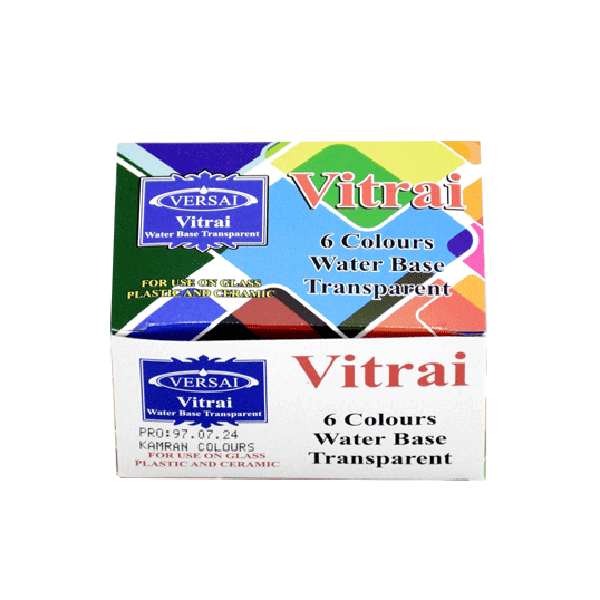ست رنگ شیشه پایه آب ورسای(6 رنگ)