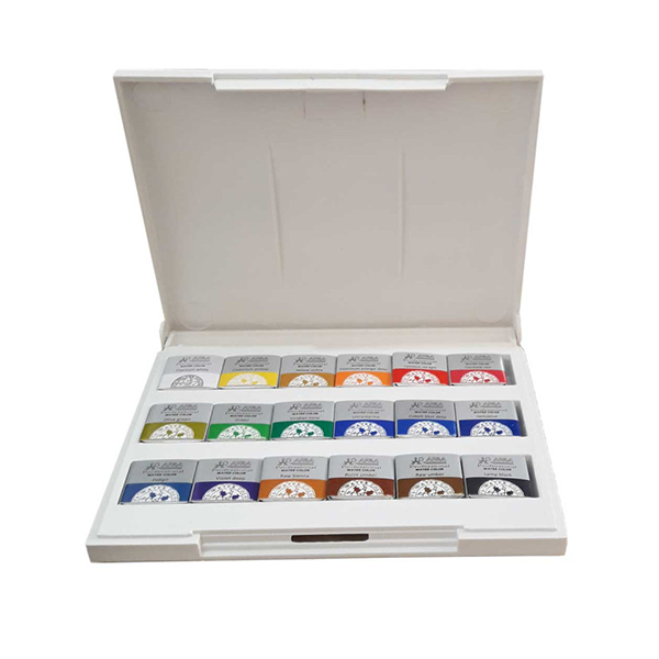 آبرنگ جعبه پلاستیکی افرا (18 رنگ)
