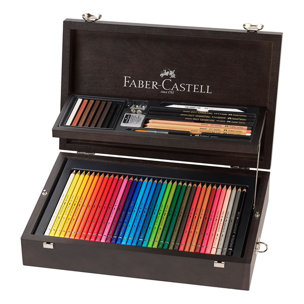 مداد رنگی پلی کروم فابرکاستل جعبه چوبی(126 تکه)