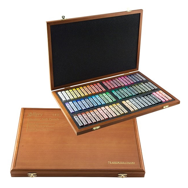 گچ پاستل گالری جعبه چوبی (72 رنگ)
