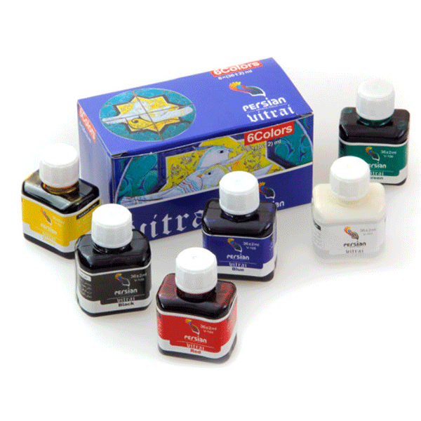 ست رنگ شیشه پایه تینر پرشین(6 و 12 رنگ)