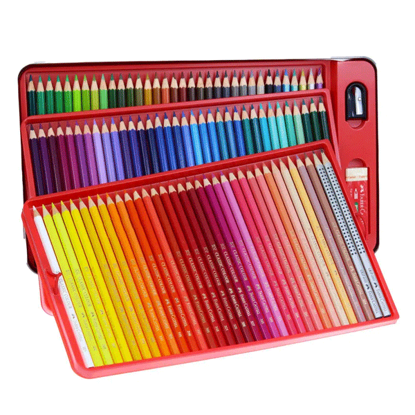 ست مداد آبرنگی فابرکاستل جعبه فلزی(طرح ماهی)