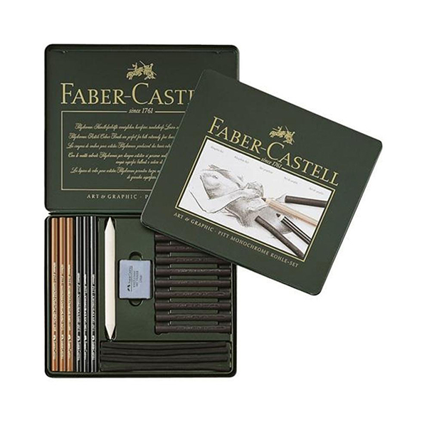 ست طراحی سیاه قلم(زغال) فابرکاستل (22 تکه)