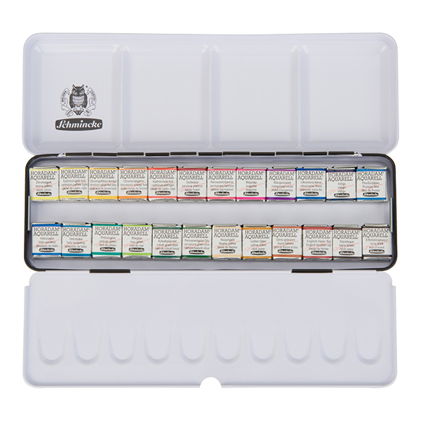 آبرنگ اشمینگ فوق آرتیست نیمه (24رنگ) جعبه فلزی مدل هورادام