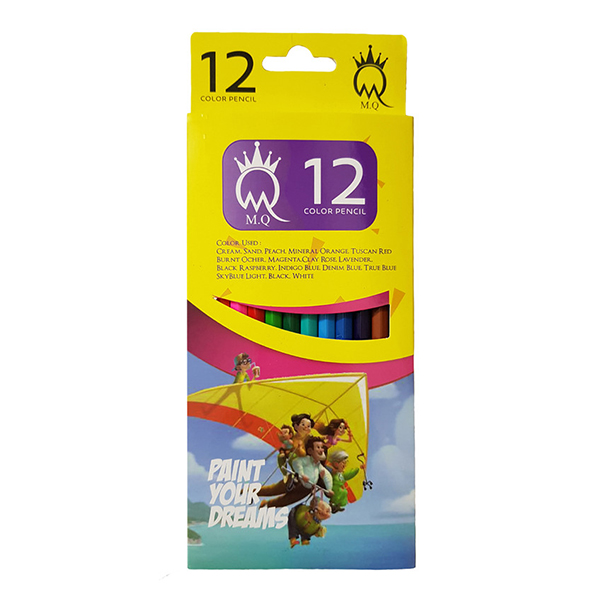 مداد رنگی دانش آموزیMQ (12 رنگ)