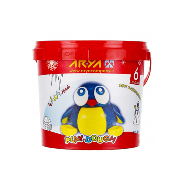 خمیر بازی سطلی آریا (6 رنگ)