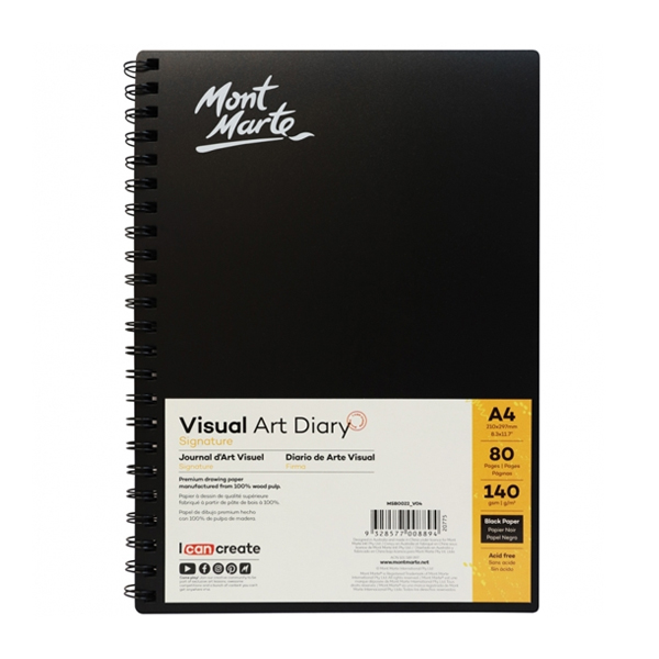 دفتر طراحی مشکی مونت مارت(140 گرم-A4)