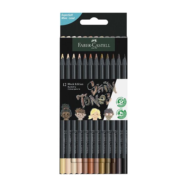 مداد رنگی طیف پوست فابرکاستل بلک ادیشن(12 رنگ)