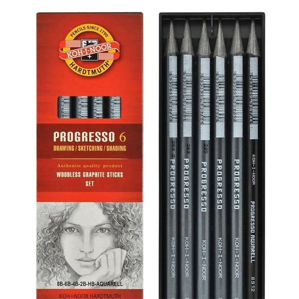 ست شمش گرافیت و آبرنگی کوه نور(6 عددی)