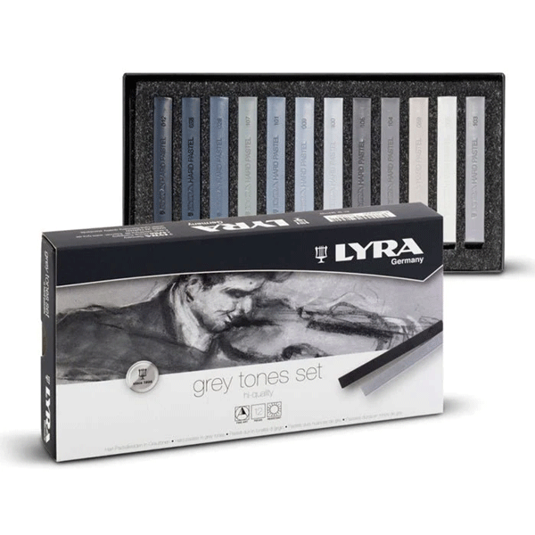 گچ پاستل طیف خاکستری لیرا(جعبه مقوایی)