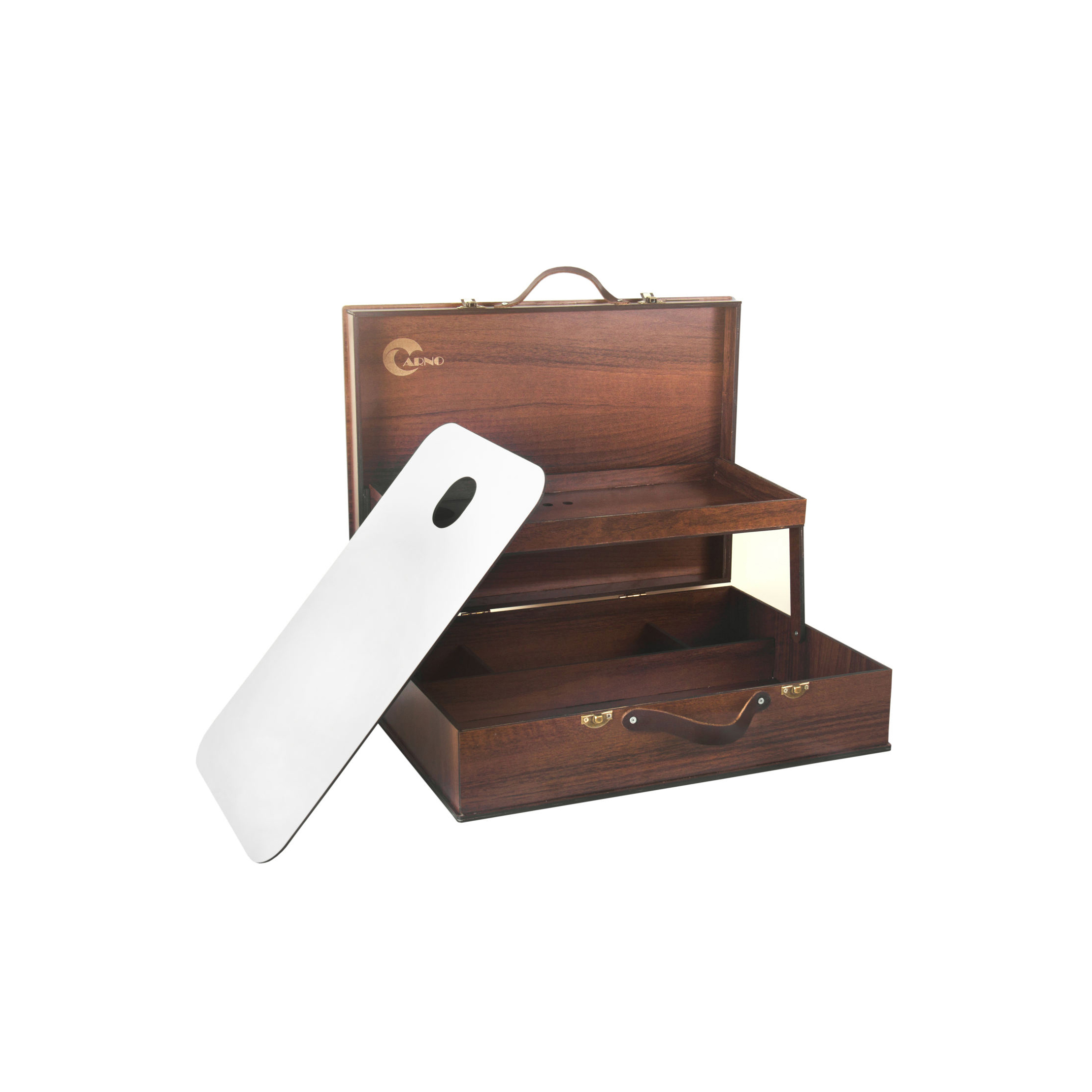 جعبه رنگ دو طبقه چوبی کارنو