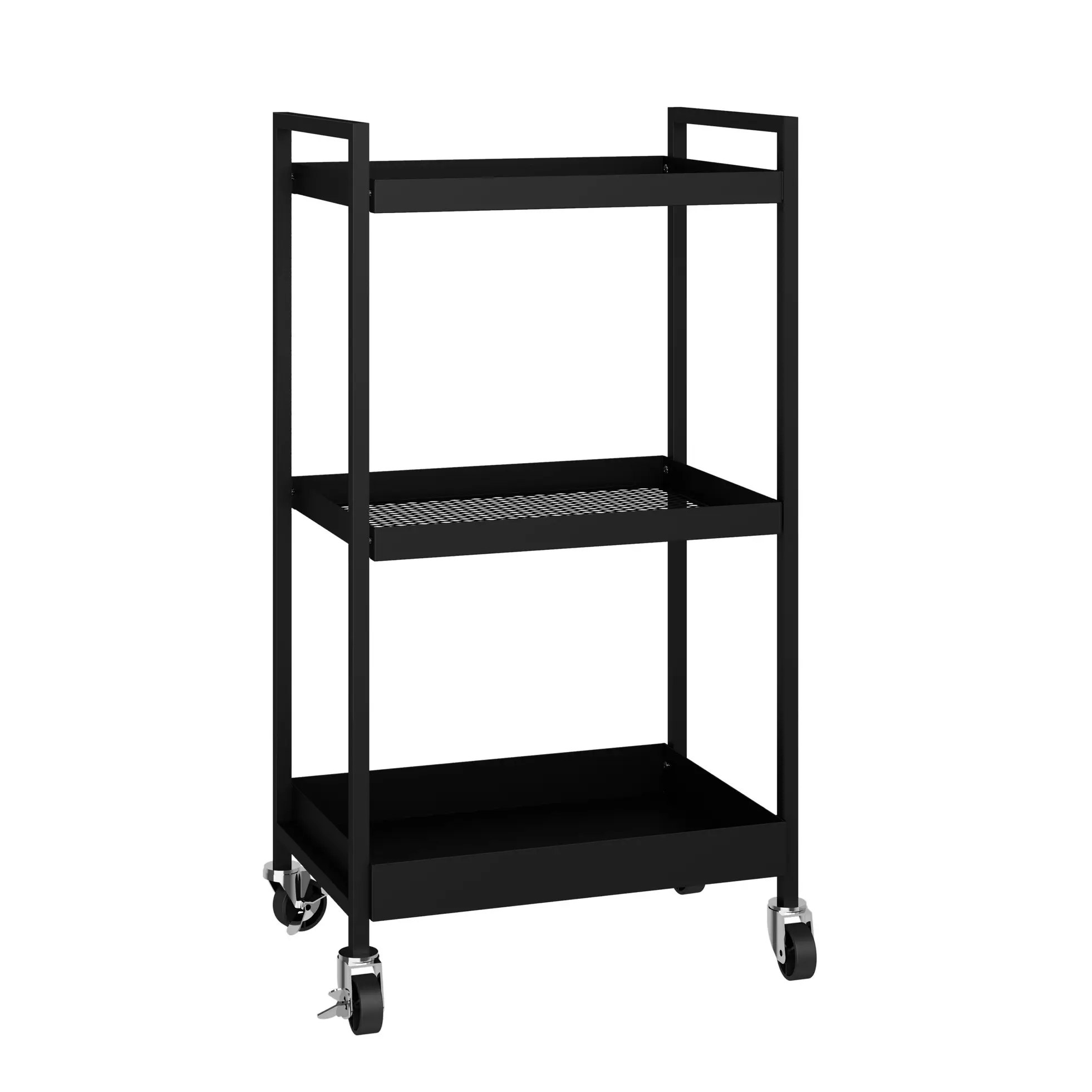 ترولی فلزی مشکی سه طبقه تیرداد