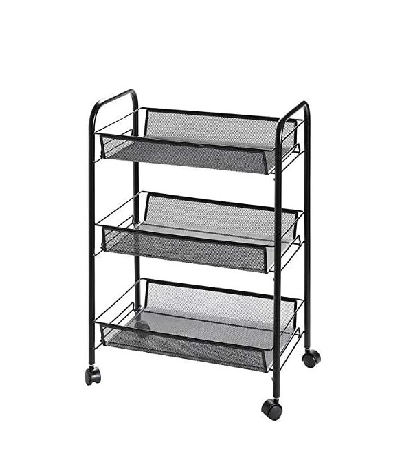 ترولی فلزی مشکی سه طبقه تیرداد