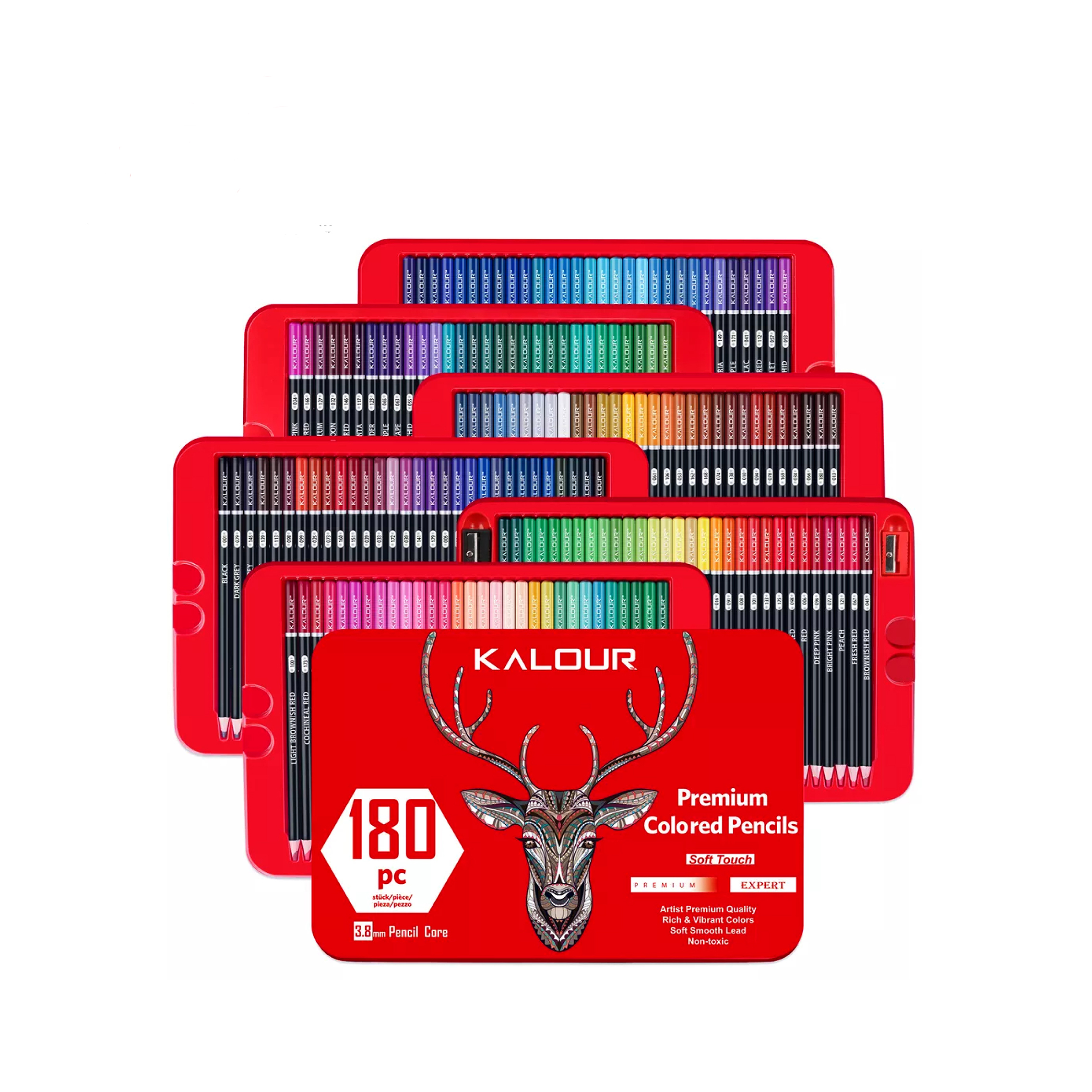 مداد رنگی 180 رنگ طرح گوزن KALOUR