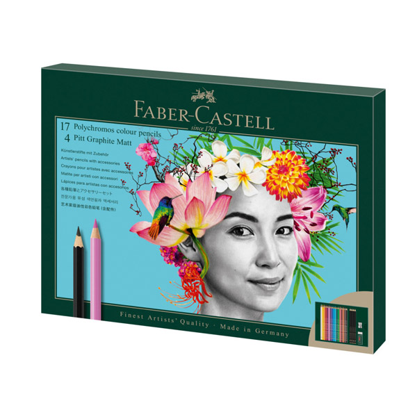 ست 23 تکه فابرکاستل (17 مداد پلی کروم + 4 مداد پیت گرافیت) کد 210052