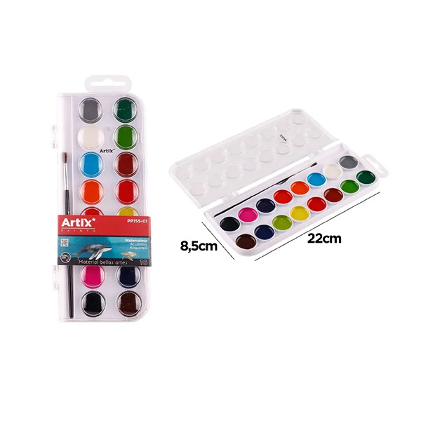 آبرنگ نيمه خشک آرتيکس 16 رنگ