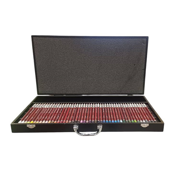 ست مداد پاستل درونت 48 رنگ جعبه چوبی