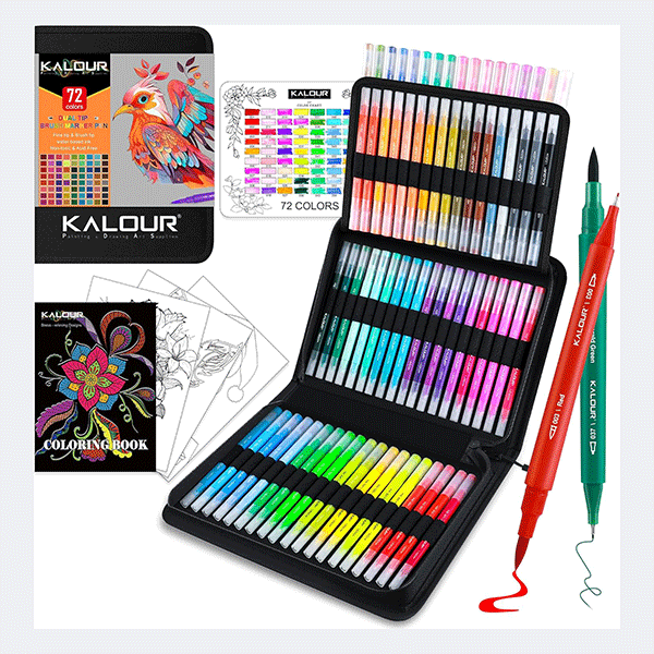 ست ماژیک براش کالور-kalour  (72 عددی) به همره کیف