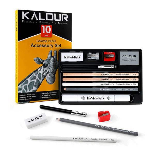 ست لوازم جانبی مدادهای رنگی کالور-Kalour (10 تکه)