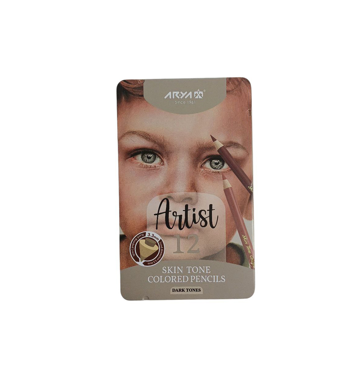 مداد رنگی 12 فلزی پوست تيره آريا