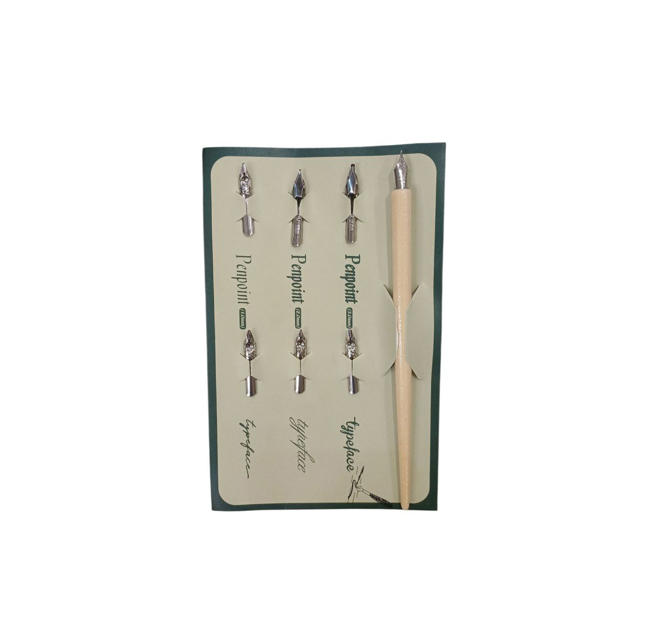 ست قلم کالیگرافی دسته چوبی 7 سر