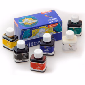 ست رنگ شیشه پایه تینر پرشین (7 عددی) 6 رنگ 40 میل