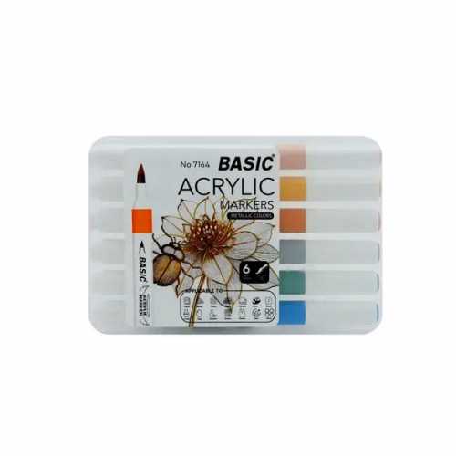 ست ماژیک اکریلیک متالیک بیسیک BASIC (6 رنگ).webp