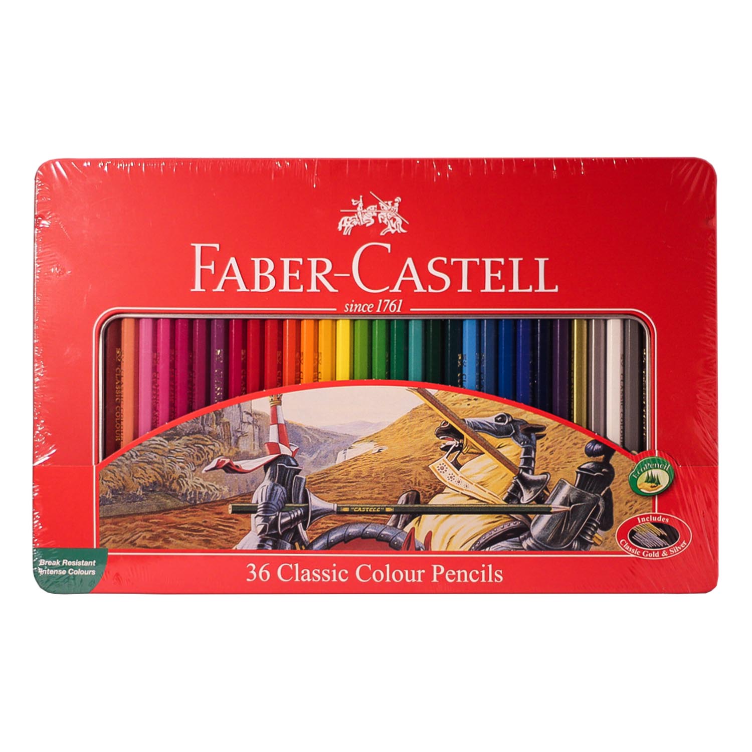 مداد رنگی کلاسیک فابرکاستل 36 رنگ فلزی