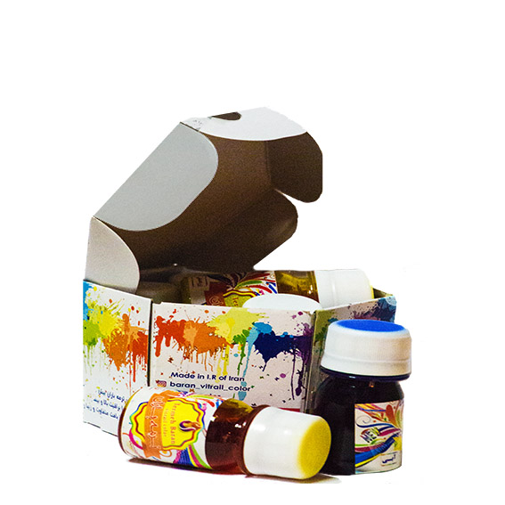 ست رنگ شیشه ترمه باران(7 رنگ)