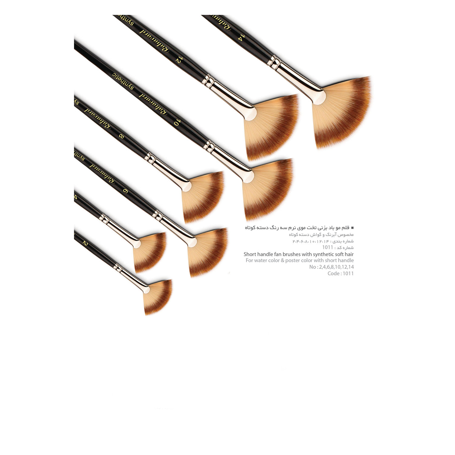 ست قلمو چتری ره آورد-مو سه رنگ(6 عددی)