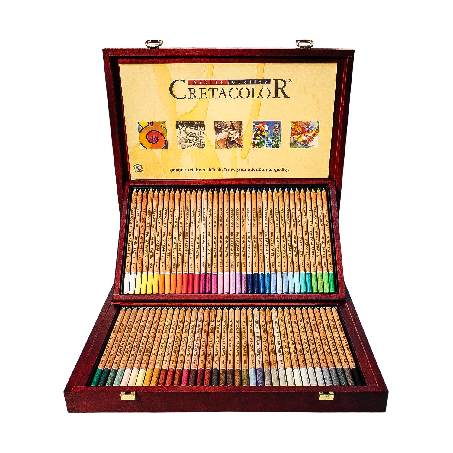 مداد پاستل گچی کرتاکالر جعبه چوبی(72 رنگ)